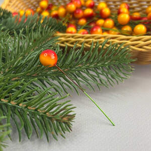 Калина лаковая Ø12 мм, для декора - желто-красная