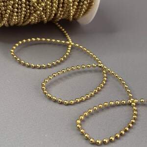 Бусины на нитке 1 метр, Ø3 мм, золото