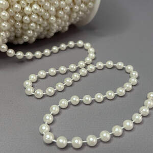 Бусины на нитке 1 метр, Ø6 мм - айвори Бусины на нитке 1 метр, Ø6 мм - айвори