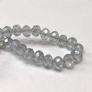 Бусины хрустальные рондель 4х3мм, нить-135 шт, серый прозрачный Бусины хрустальные рондель 4х3мм, нить-135 шт, серый прозрачный
