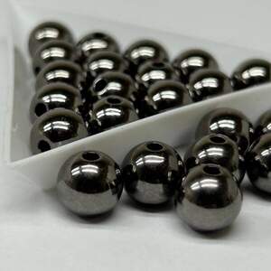 (20 грамм) Бусины пластик Ø10мм - черный хром