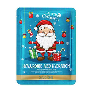 Новогодняя тканевая маска для лица с гиалуроновой кислотой Sadoer Merry Christmas