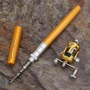 Удочка складная с катушкой и леской, телескопическая, Fishing rod in pen case, блесной, удочка ручка Удочка складная с катушкой и леской, телескопическая, Fishing rod in pen case, блесной, удочка ручка