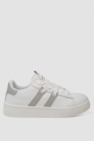 Кросівки жіночі шкіра, колір біло-сірий, 248RJH900-10