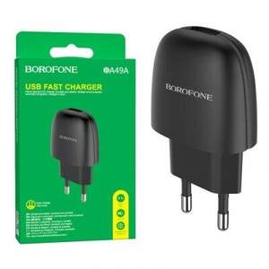 Мережевий Зарядний Пристрій Borofone BA49A 1USB/2.1A (Чорний) Мережевий Зарядний Пристрій Borofone BA49A 1USB/2.1A (Чорний)