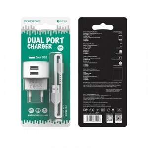 Мережевий Зарядний Пристрій Borofone BA23A 2USB/2.4A + MicroUSB (Білий) Мережевий Зарядний Пристрій Borofone BA23A 2USB/2.4A + MicroUSB (Білий)