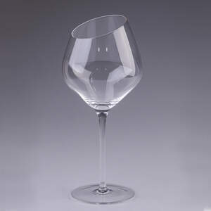 Бокал для вина высокий фигурный прозрачный ребристый из стекла набор 6 шт