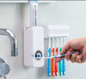 Дозатор автоматический зубной пасты Toothpaste Dispenser с держателем зубных щеток Toothbrush holder Дозатор автоматический зубной пасты Toothpaste Dispenser с держателем зубных щеток Toothbrush holder
