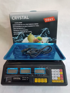 Торговые Весы электронные с калькулятором Crystal 50 kg 6V Черный Лучшая цена! Торговые Весы электронные с калькулятором Crystal 50 kg 6V Черный Лучшая цена!