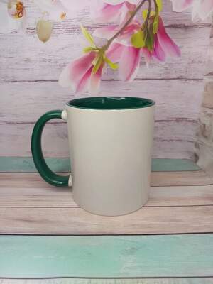 Чашка з зеленою ручкою і серединкою + індивідуальний принт у вартості Чашка з зеленою ручкою і серединкою + індивідуальний принт у вартості