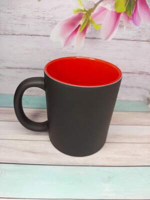 Чашка хамелеон з червоною серединкою | Принт включено у вартість | Магічна чашка з ефектом зміни кольору