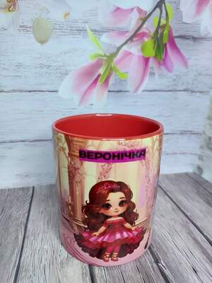 Чашка для маленької принцеси з фото, замком і принцесою — персоналізований подарунок