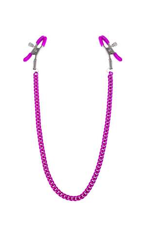 Затискачі для сосків з ланцюжком Feral Feelings - Nipple clamps Classic, рожевий Затискачі для сосків з ланцюжком Feral Feelings - Nipple clamps Classic, рожевий