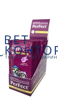 Шампунь ПЕРФЕКТ протипаразитарний для котів та собак (саше 15 мл) №20 Шампунь ПЕРФЕКТ протипаразитарний для котів та собак (саше 15 мл) №20