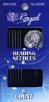 Набор игл для бисера с золотым ушком (6шт+нитковдеватель) Royal Beading 16 06092 Набор игл для бисера с золотым ушком (6шт+нитковдеватель) Royal Beading 16 06092