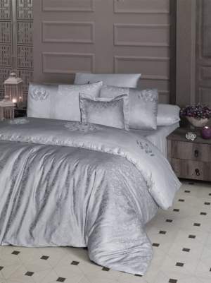 Однотонное постельное белье First Choice Mirabel Gri Однотонное постельное белье First Choice Mirabel Gri