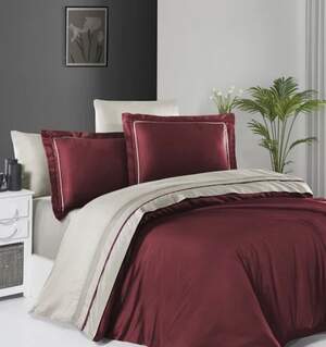 Постельное бельё First Choice Deluxe Satin Serenity Dark Red & Beige Постельное бельё First Choice Deluxe Satin Serenity Dark Red & Beige
