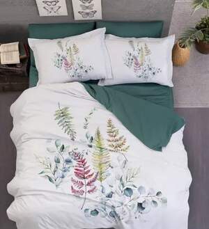 Сатиновое постельное белье First Choice 3D Satin Sarnia Oil Green Евро Сатиновое постельное белье First Choice 3D Satin Sarnia Oil Green Евро