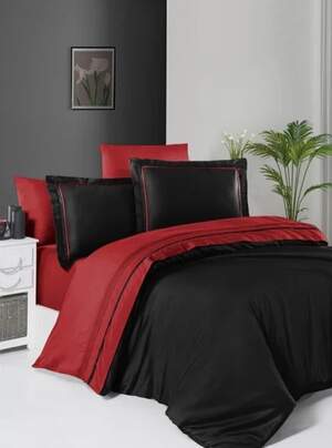 Постільна білизна First Choice Deluxe Satin Serenity Red & Black