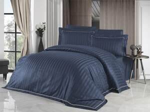 Синее однотонное постельное белье First Choice Deluxe Satin Square Novel Line Denim Синее однотонное постельное белье First Choice Deluxe Satin Square Novel Line Denim