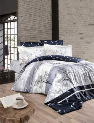 Сатиновое постельное белье First Choice DOGA NAVY BLUE Сатиновое постельное белье First Choice DOGA NAVY BLUE