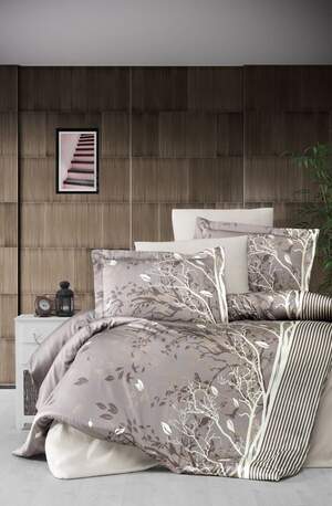 Сатиновое постельное белье First Choice Living Brown Сатиновое постельное белье First Choice Living Brown