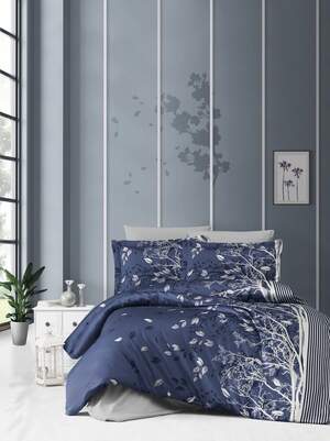 Сатиновое постельное белье First Choice Living Navy Blue Сатиновое постельное белье First Choice Living Navy Blue