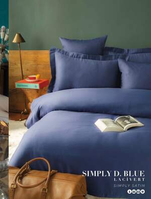 Полуторное постельное белье Сатин Issimo home Simply d. Blue