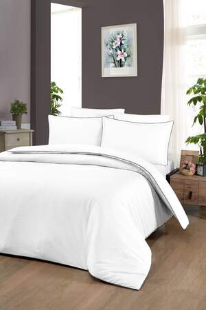 Сатиновое постельное белье La Roman Premium Satin 300TC Lucca White Сатиновое постельное белье La Roman Premium Satin 300TC Lucca White