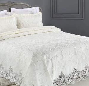 Жаккардное покрывало на кровать Hasutex charlotte krem 240х260 Жаккардное покрывало на кровать Hasutex charlotte krem 240х260