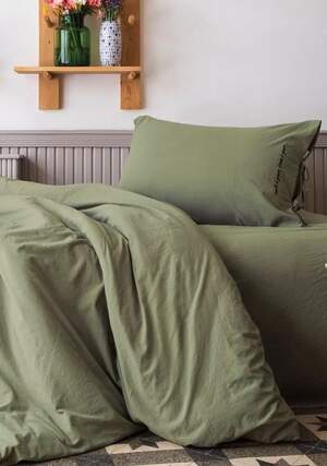 Полуторное постельное белье Issimo home Dreamers Poplin Haki