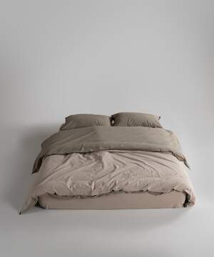 Постільна білизна варена бавовна LIMASSO Essualte Oxford Tan – Akdeniz Yesili