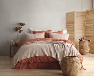 Покривало на ліжко з наволочками Limasso Azure Terracotta 240х260