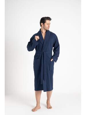 Чоловічий трикотажний халат довгий Nusa 23680 Fume