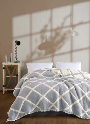 Муслиновое покрывало на кровать Moss Ivory Muslin 230х250 Муслиновое покрывало на кровать Moss Ivory Muslin 230х250