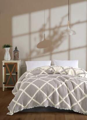 Муслиновое покрывало на кровать Moss Ivory Muslin 230х250 Муслиновое покрывало на кровать Moss Ivory Muslin 230х250