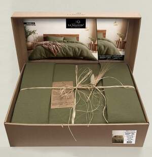 Постельное белье хлопок La Maison Stonewashed 200 х 220 см Mariella Green Muse