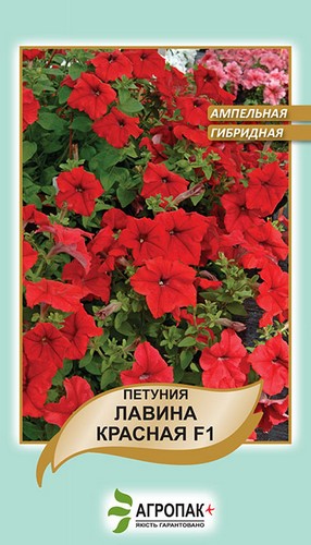 Петуния ампельная крупноцветковая Лавина, красная F1 – 20 семян, А Петуния ампельная крупноцветковая Лавина, красная F1 – 20 семян, А