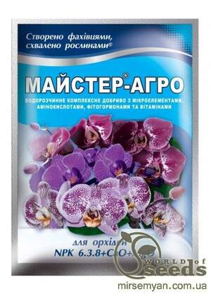 Комплексне мінеральне добриво для орхідей, NPK 6-3-8+Са+MgO, Майстер-Агро, 25г Комплексне мінеральне добриво для орхідей, NPK 6-3-8+Са+MgO, Майстер-Агро, 25г