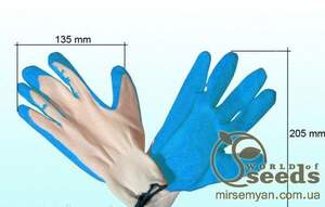 Рукавички жіночі сині, прогумовані, (упак. 12 пар) Рукавички жіночі сині, прогумовані, (упак. 12 пар)